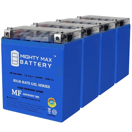 Mighty Max Battery YB12A-AGEL 12V 12AH GEL Replacement Battery compatible with BMW F650GS 01-08 - 4PK MAX4020434